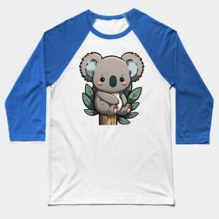 Baby koala sitting on an Eucalyptus waiting for its mom Baseball T-Shirt